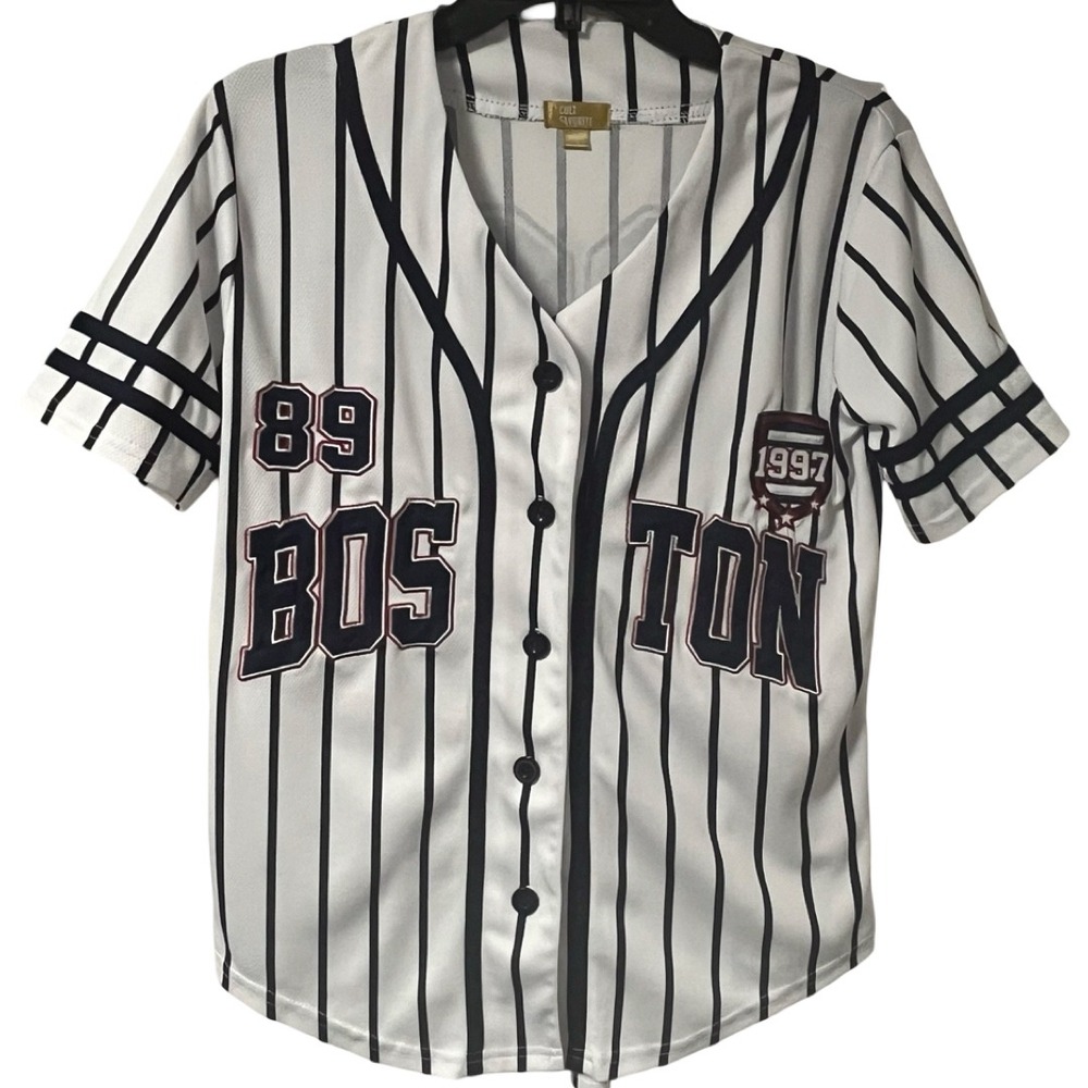 Cult Favorite Boston Celtics Russel 89 Jersey White Navy Pinstripe Size XS